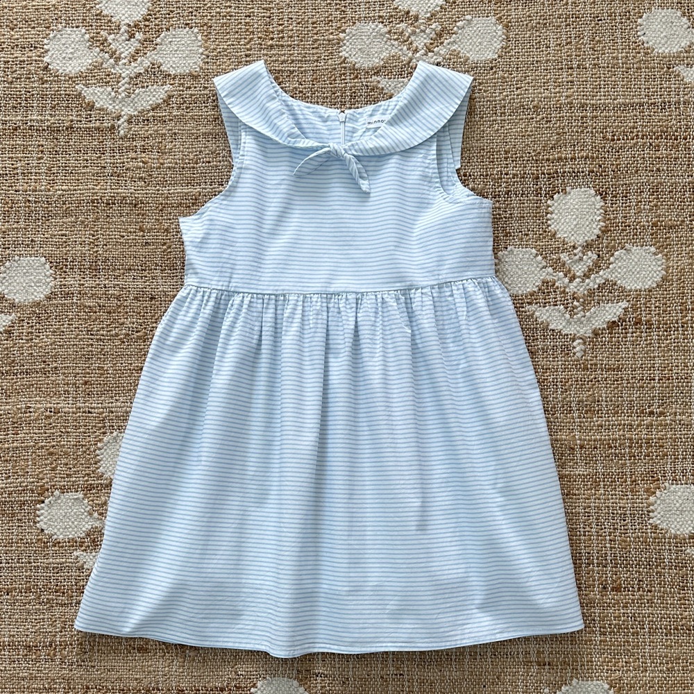 Minnow Girls' Light Blue Striped Sailor Dress